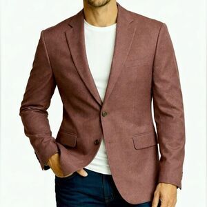 Stafford Men's Burgundy Blazer, Classic Fit Tailored Jacket, 40 Regular